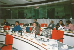 EU Parliament venue, Brussels, 1996. 